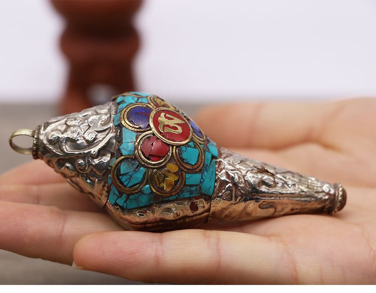 藏饰品批发佛具法器尼泊尔手工法螺吊坠佛珠配饰佛家法器左旋供螺