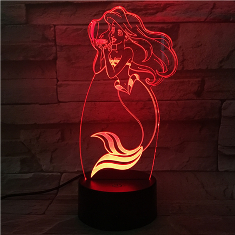 美人鱼灯各种各样款式视觉灯展厅动物园装饰七彩台灯遥控夜灯礼品