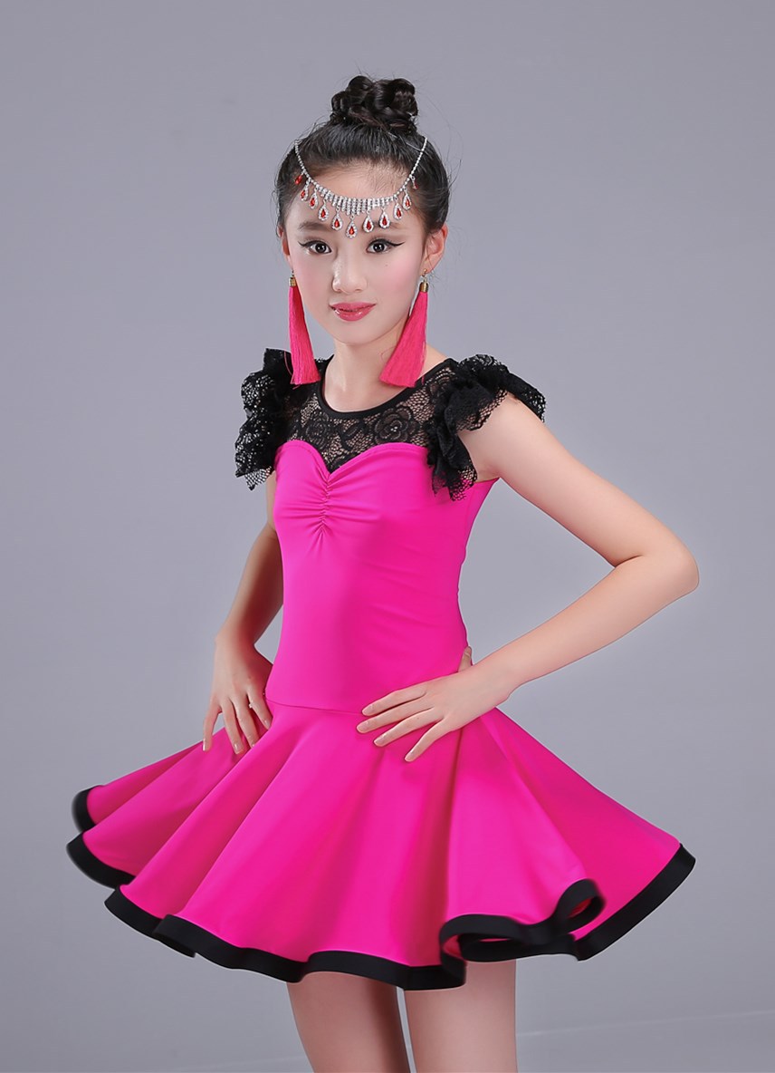 儿童拉丁舞服装演出服少儿短袖拉丁舞裙练功服新款拉丁舞比赛服