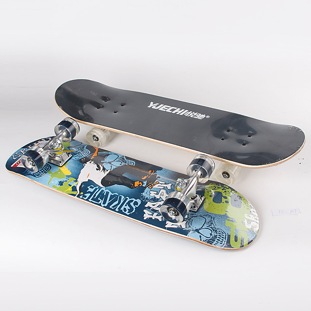 四轮滑板 双翘成人滑板 公路板 悦驰107枫木pu大轮滑板送滑板包