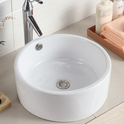 陶瓷艺术盆批发 新款台上圆形陶瓷洗脸盆浴室卫生间高档面盆