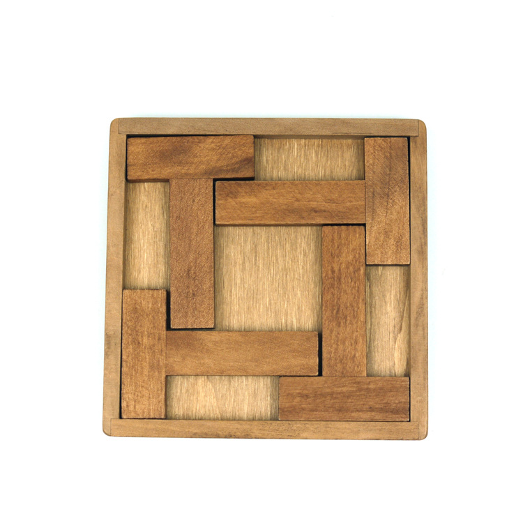 新品思维训练木制四巧板百变拼板拼图儿童益智早教盒装4t字之谜