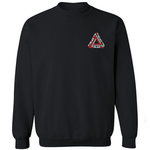 欧美风嘻哈三角形潮牌palace吴亦凡陈冠希男女长袖圆领卫衣滑板