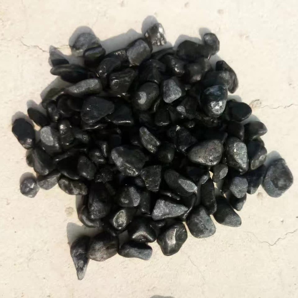 黑色水洗石 五彩洗米石 景观园林胶粘石鹅卵石碎石砾石 4-6mm