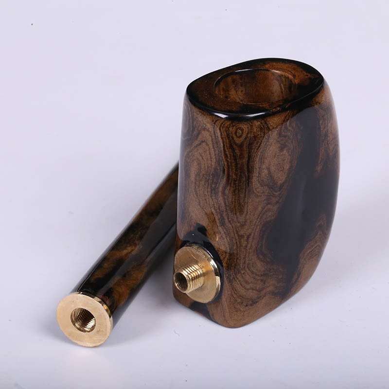 郑走鬼海柳烟嘴 双重循环过滤 两用烟斗自然型 抽烟丝烟斗