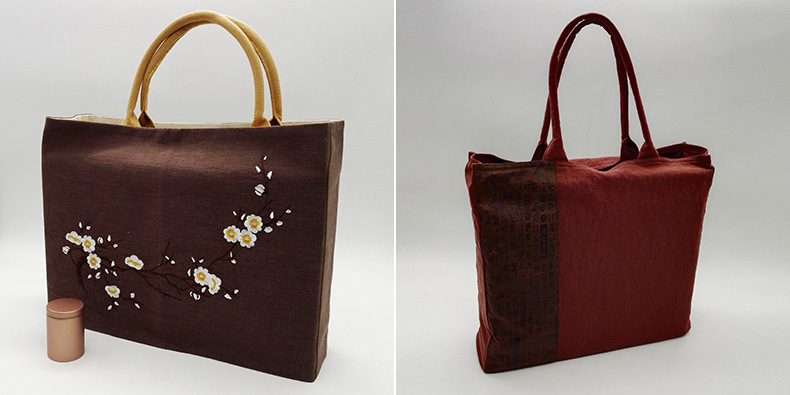 棉麻布包 亚麻布手提袋 布质收纳袋 茶叶包装 竹木盒布袋专供