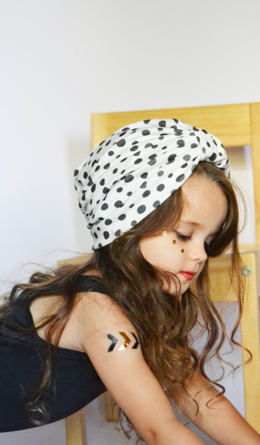 2017外贸春夏新款婴儿帽子圆点打结波西米亚风儿童印度帽