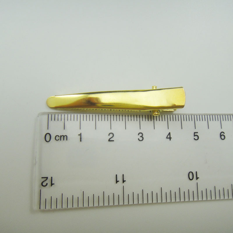 3.5/4.5/5cm仿金色尖头鸭嘴夹电镀发夹平面铁夹子鳄鱼夹