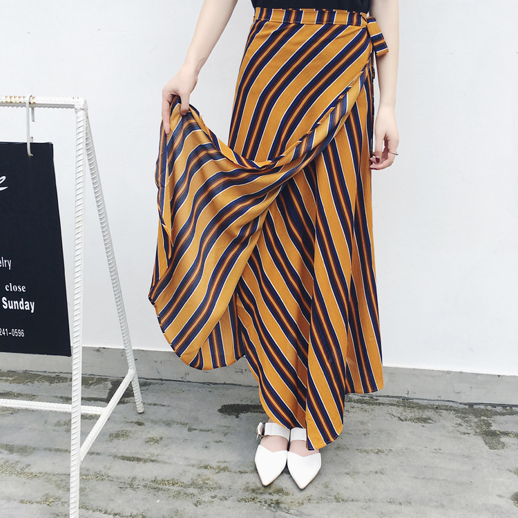 2017春夏新款女装复古一片式裹身裙半身裙荷叶边系带显瘦中长裙子