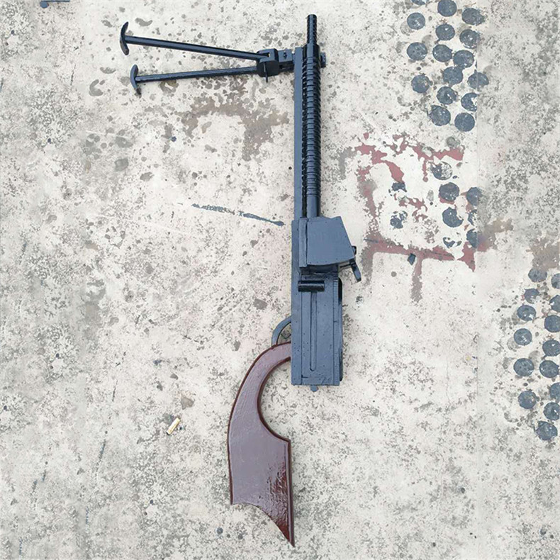 木质木制歪把子机枪表演道具话剧影视剧舞台剧玩具枪真人