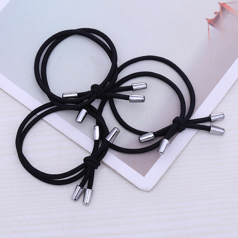 韩国百搭小清新简约头绳二合一打结皮筋 基础发圈发饰头饰批发