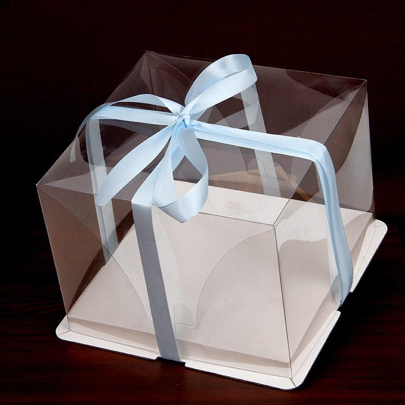 厂家直销全透明蛋糕盒4/6/8/10/12寸单层加高pet透明蛋糕盒可定制