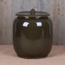 仿古陶瓷茶叶罐带盖手工制作30斤装米缸 茶叶末釉酒缸防潮防环保