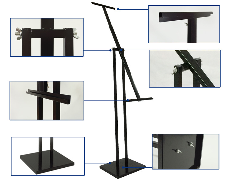 优展直销 角度可调kt板展架 斜面挂画架不锈钢双面可调海报架工厂