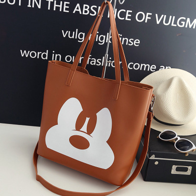 Women's Bag 2019 Autumn and Winter New Korean Style Printed Dog Face Mother and Child Bag Fashion Shoulder Messenger Bag Handbag Big Bag