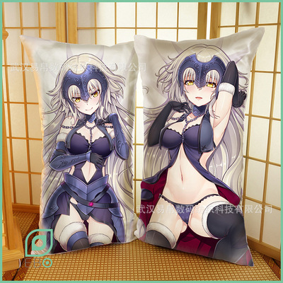 日本动漫游戏靠枕抱枕套毛绒布艺礼品批发双面印花fate黑贞德