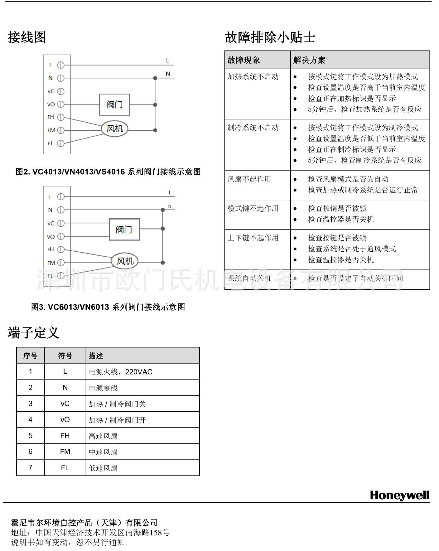 honeywell霍尼韦尔tf228wn空调房间液晶风机盘管温控器开关面板