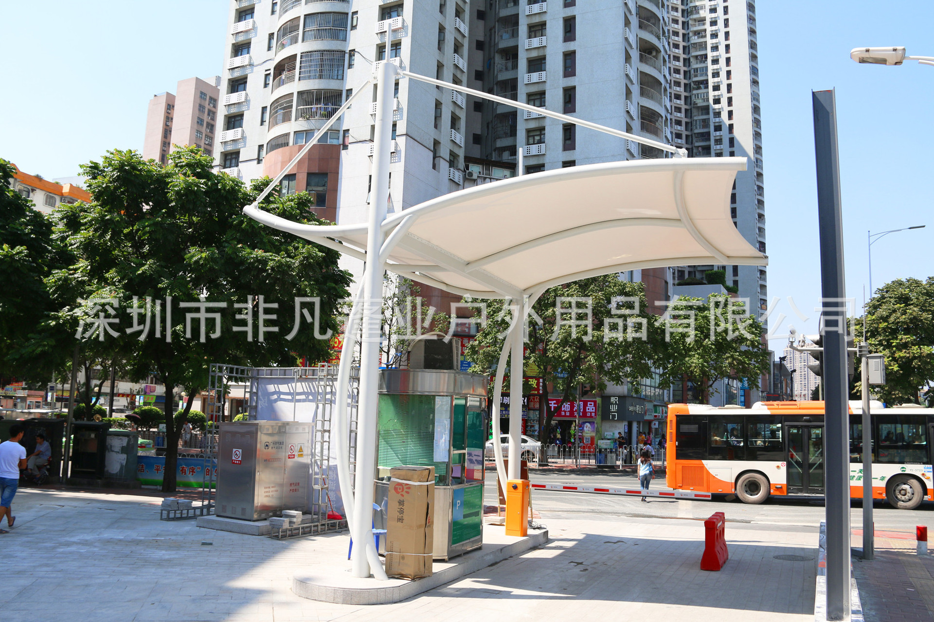 膜结构岗亭双开蓬 膜结构遮阳雨棚定制 停车场收费站膜结构