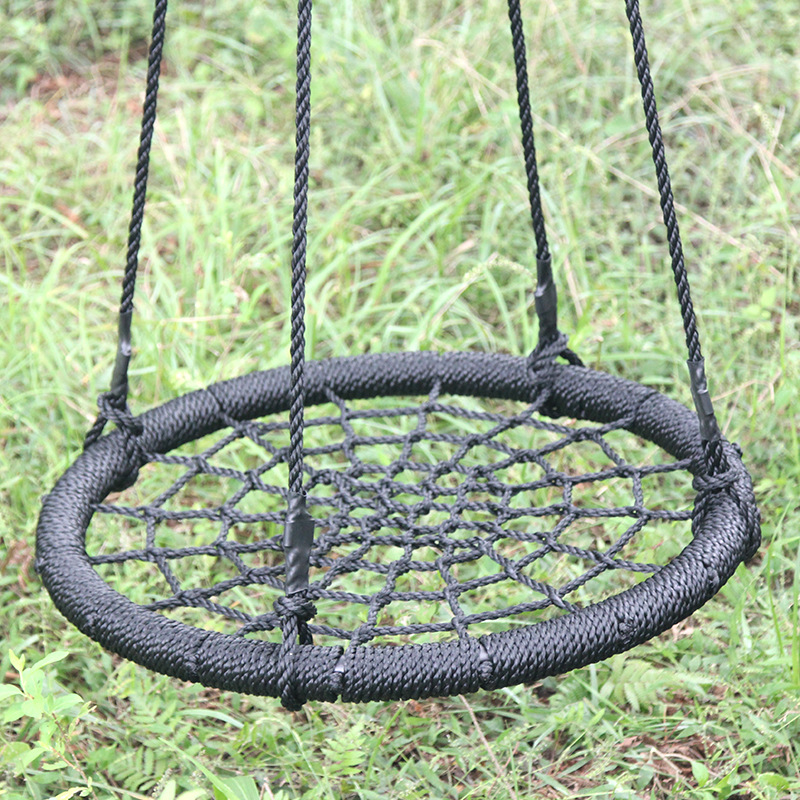 儿童户外尼龙绳秋千厂家供应便携舒适网状圆盘秋千户外休闲吊椅