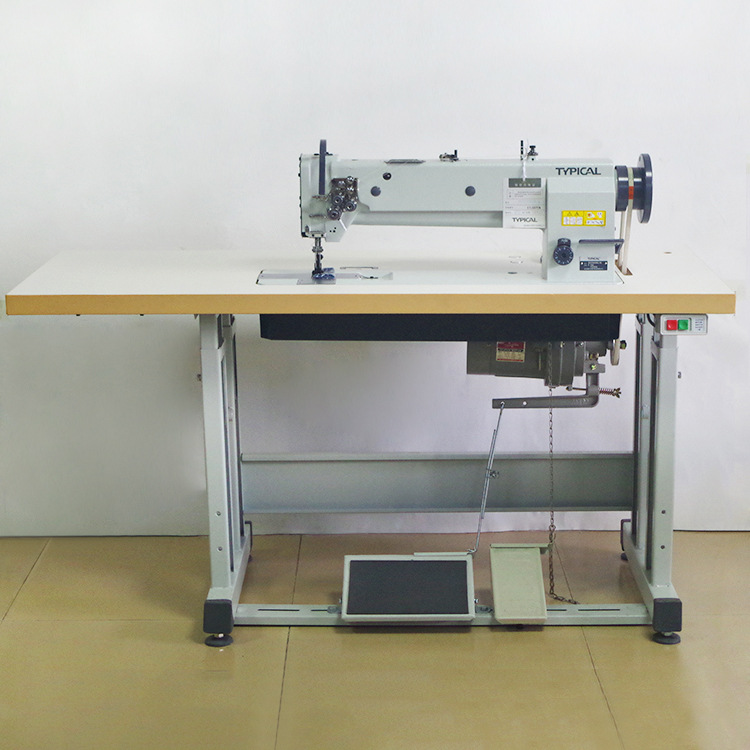 标准牌 双针拼接缝纫机 汽车脚垫du车厚料皮革加长工业缝纫机