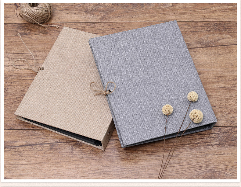麻布diy相册手工自制活页笔记本简约麻绳影楼亚马逊专供