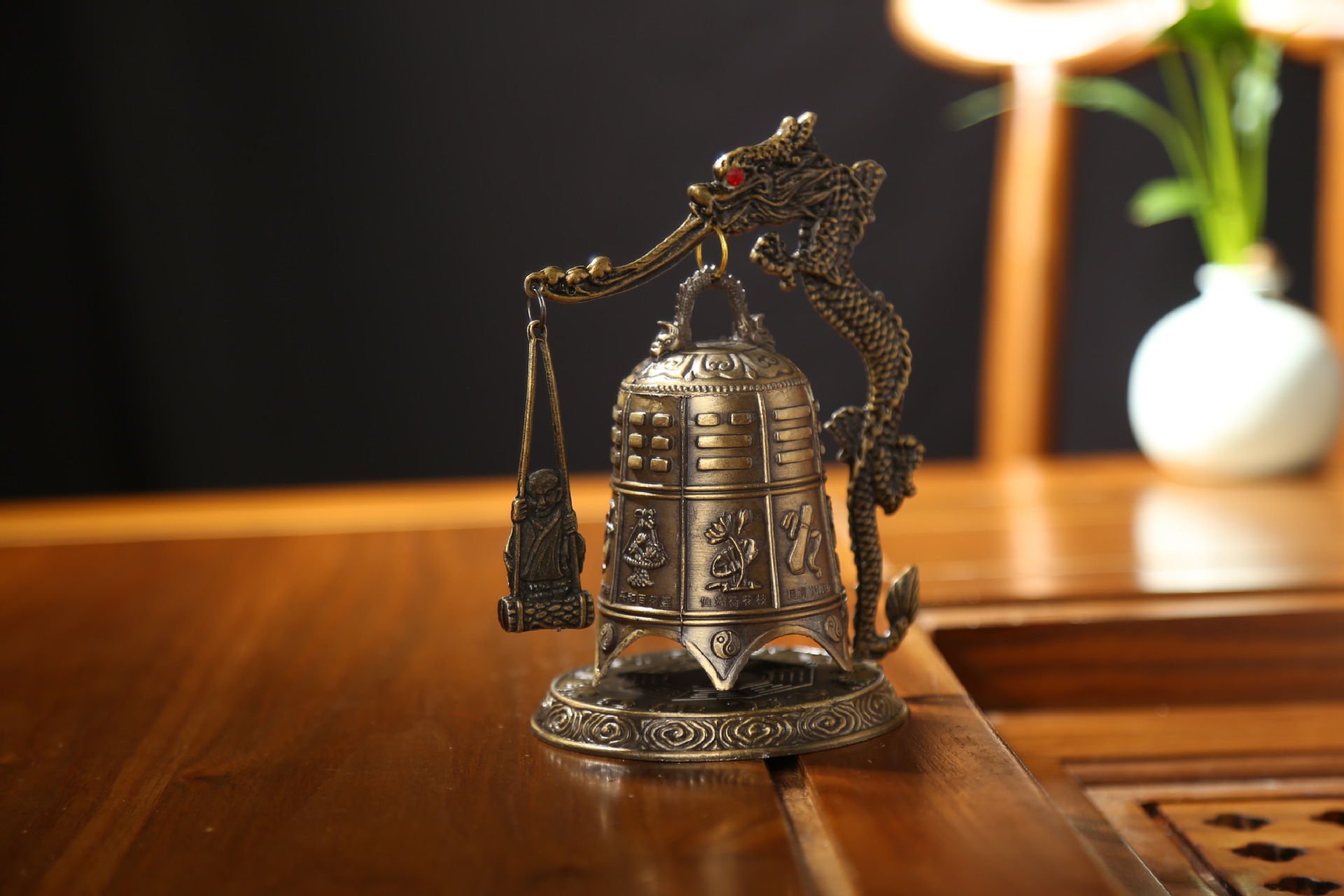 厂家直销 青铜器合金八卦编钟撞钟摆件 仿古旅游工艺品家居