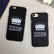 king潮牌手机5s/6s皇冠保护套queen苹果XR磨砂7plus PC硬壳三星S9