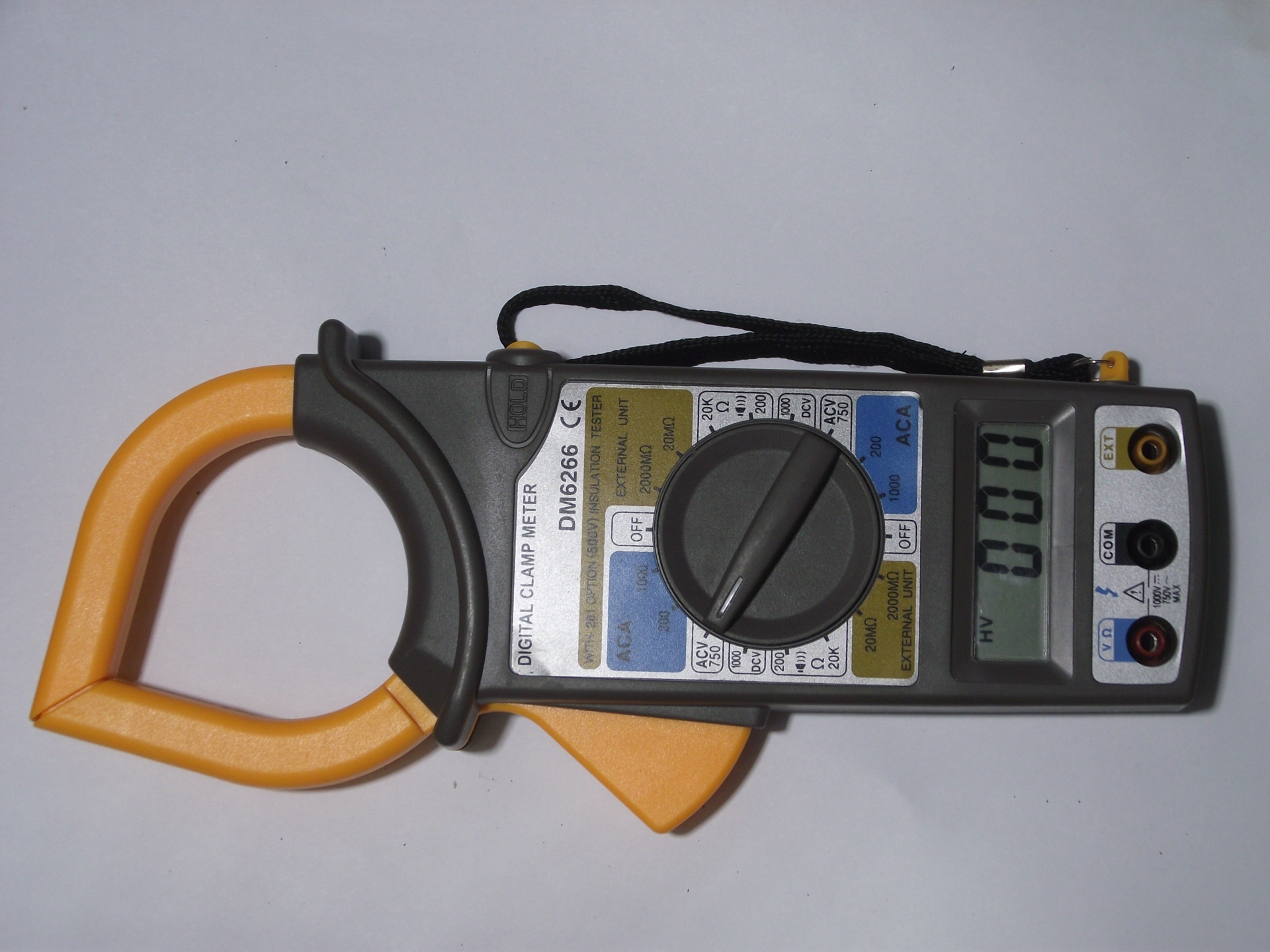 厂家直销数字万用表 dm6266 钳形电流表 大电流测试1000a带皮套