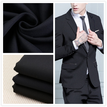 染色斜纹混纺tr粗纹缎背哔叽 公安保安执勤服装面料