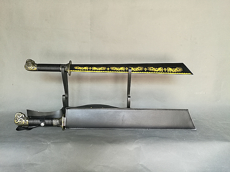 龙泉市刀剑 镇宅刀剑 印花金龙 虎头锦衣卫刀影视未开刃