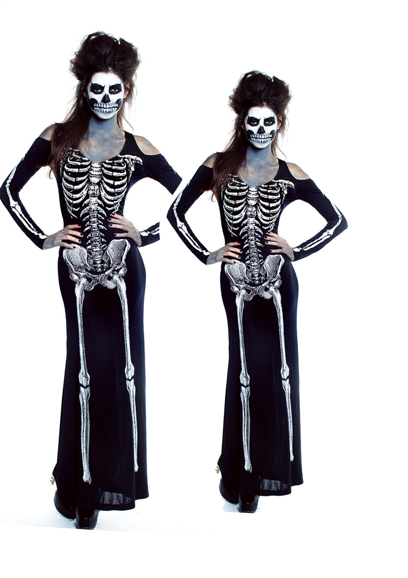 万圣节恐怖血腥骷髅头丧尸服装吸血鬼鬼新娘cosplay舞台演演出服