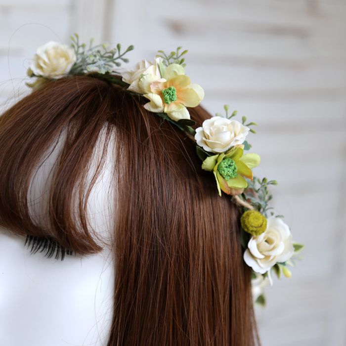 新娘花环头饰韩式森系发饰影楼摄影拍照海边度假饰品花环头饰