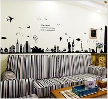 AY9214 DIY创意客厅沙发墙贴纸埃菲尔铁塔悉尼希腊城市XY1148