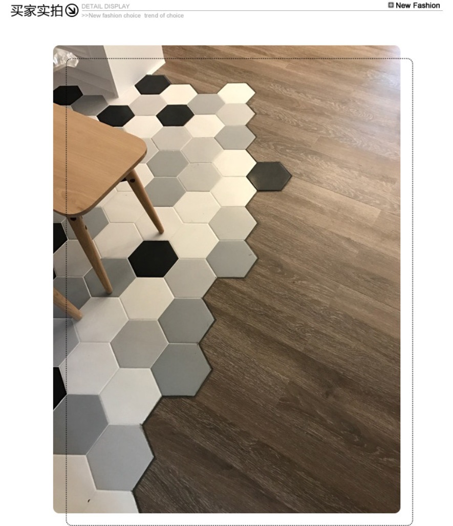 卫生间瓷砖北欧现代纯黑白灰六角砖六边形瓷砖浴室厕所厨卫墙砖