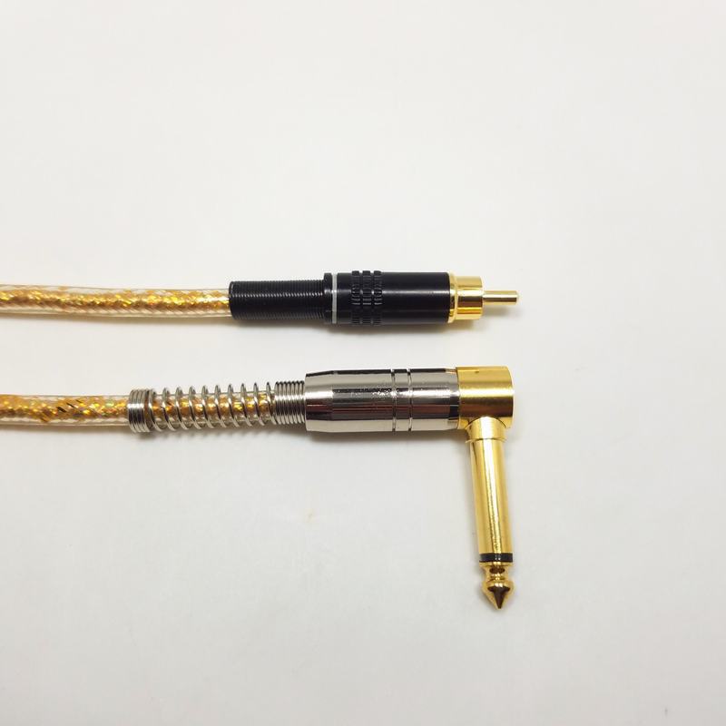 纳玄歌莲花转大二芯6.5音频线 公对公6.35转rca功放调音台线