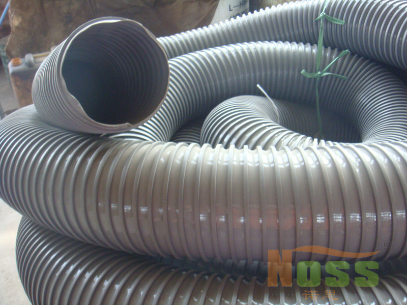 厂家直销pvc风管 pvc风琴管 方骨塑筋螺旋软管 灰色pvc阻燃吸尘管