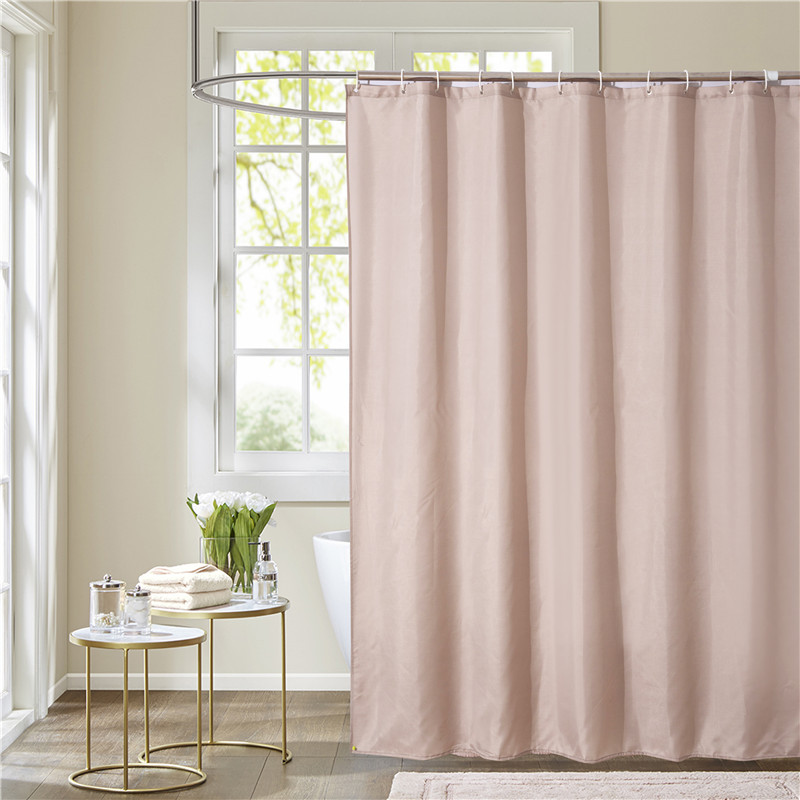 Factory Direct Supply Shower Curtain Thickened Waterproof Plain White Bathroom Polyester Shower Curtain with Hook Increased by Sinker