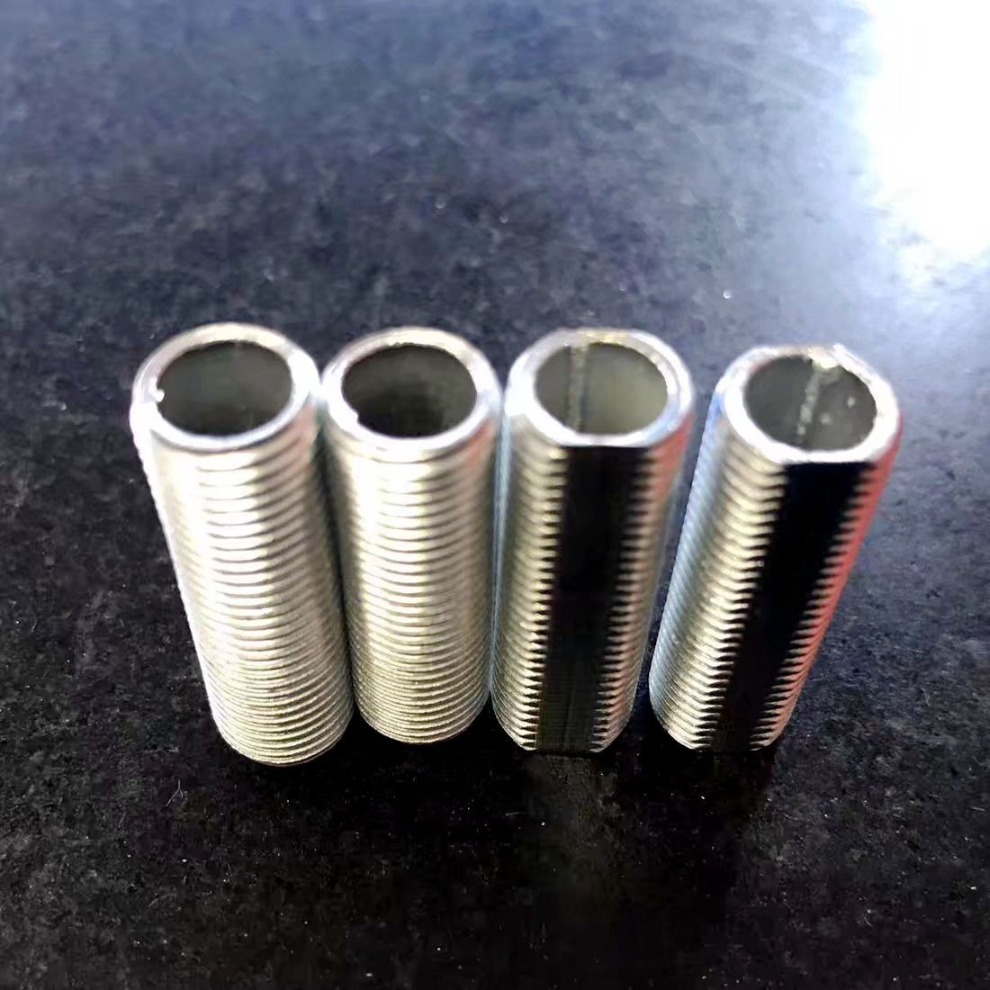 灯具空心牙管 削边圆牙管 灯饰细牙m10*1牙 白锌全牙管扁牙