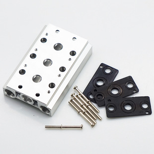 汇流板4v210电磁阀 3位 4位 5位200m 电磁阀底座 亚德客型 200m