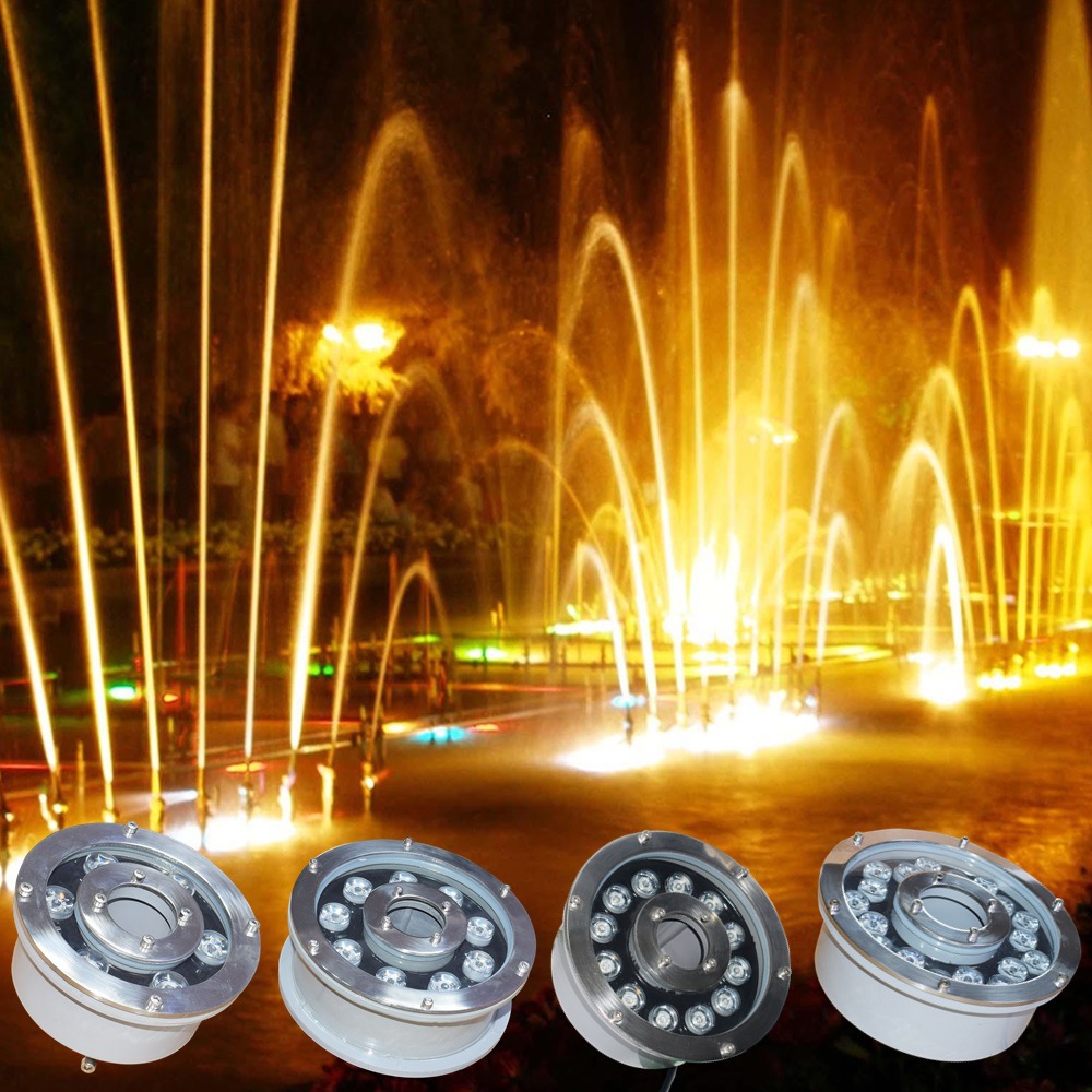 led喷泉灯水底灯6w 9w 12w 18w 多色定制rgb dmx512外控ip68防水
