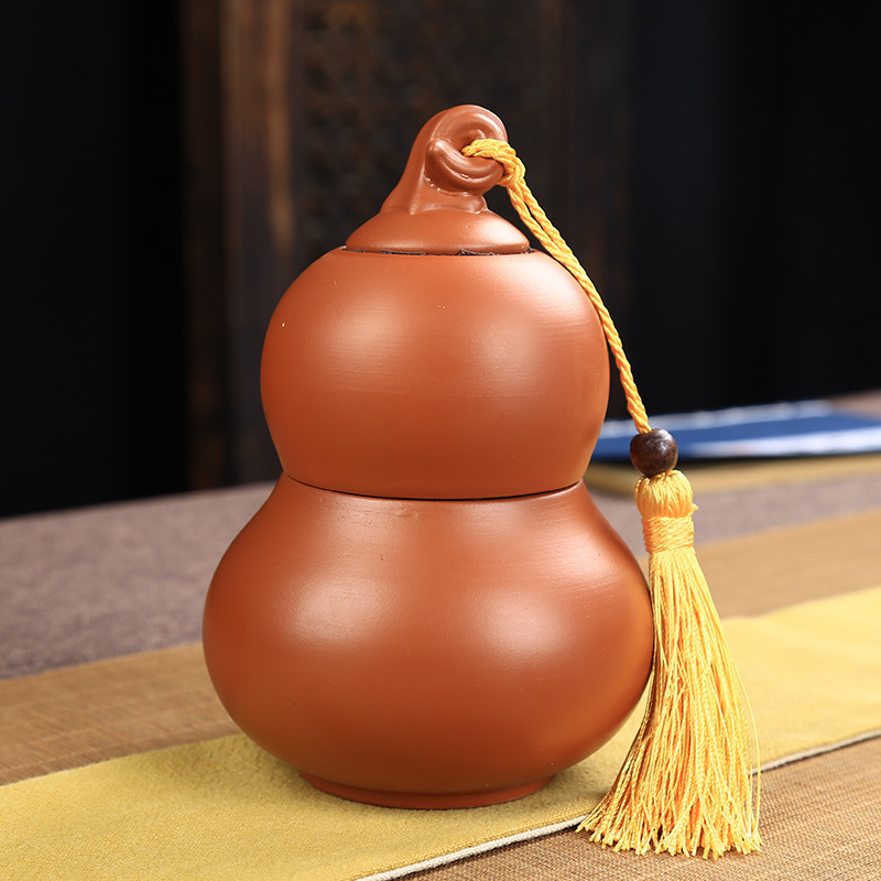 陶瓷茶叶罐紫砂葫芦罐双层密封醒茶小青柑包装盒陶瓷茶叶盒储茶