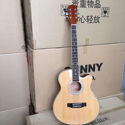 吉他工厂 云杉面沙比利底侧亮光漆面民谣 乐器批发 民谣吉他批发