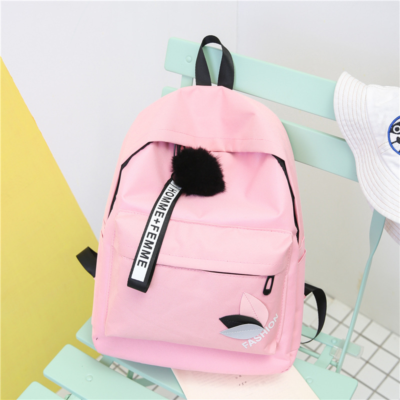 2020 Autumn New Leaf Ribbon Backpack Women's Bag Backpack Student Schoolbag Canvas Fashion Backpack