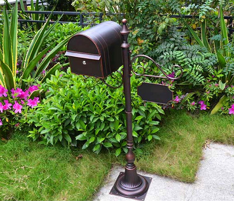 欧式铁艺信报箱 室外报纸邮箱 户外信报邮筒 创意防雨铁艺信箱-阿里巴