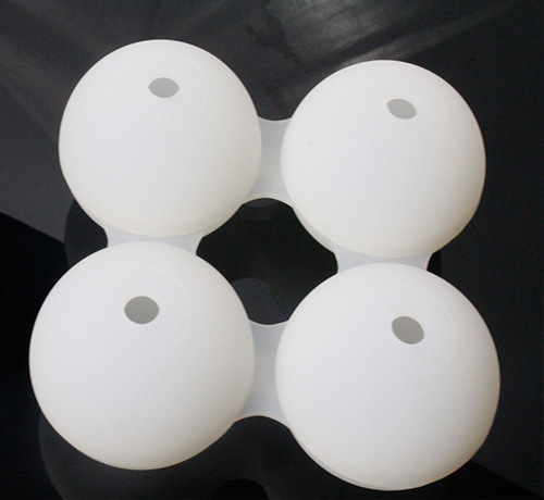 硅胶冰格冰球钻石模具四孔超大圆球形冰格模具附送小漏斗