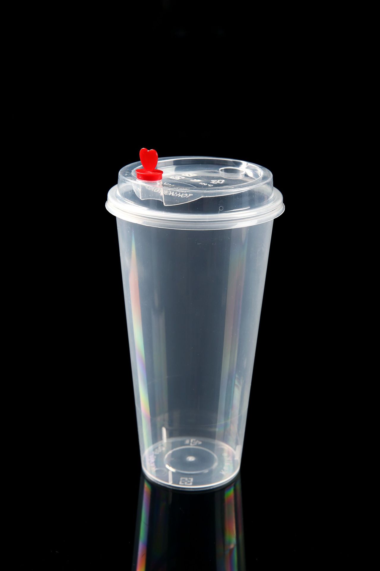 一次性塑料杯奶茶杯贡茶喜茶pp注塑杯加厚配盖90口径500ml