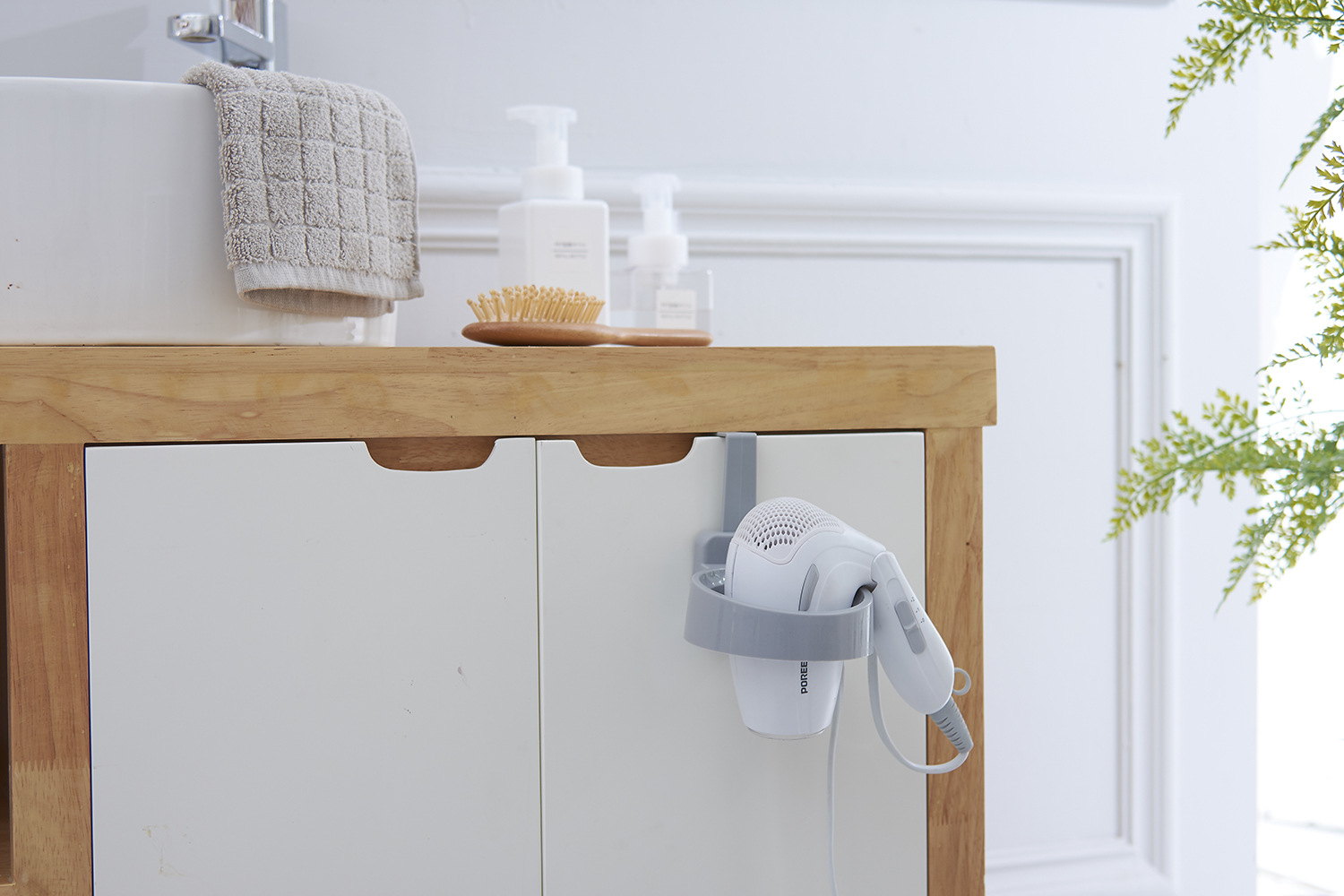 创意吹风机架免打孔卫生间门背挂钩式浴室置物架风筒架电吹风架子