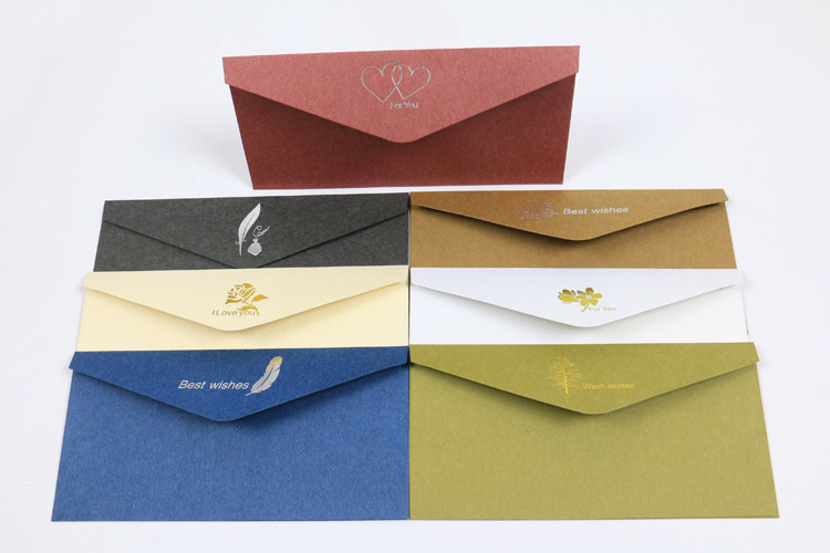 复古典雅烫金信封 高档商务邀请函5号dl信封加厚 可logo西式