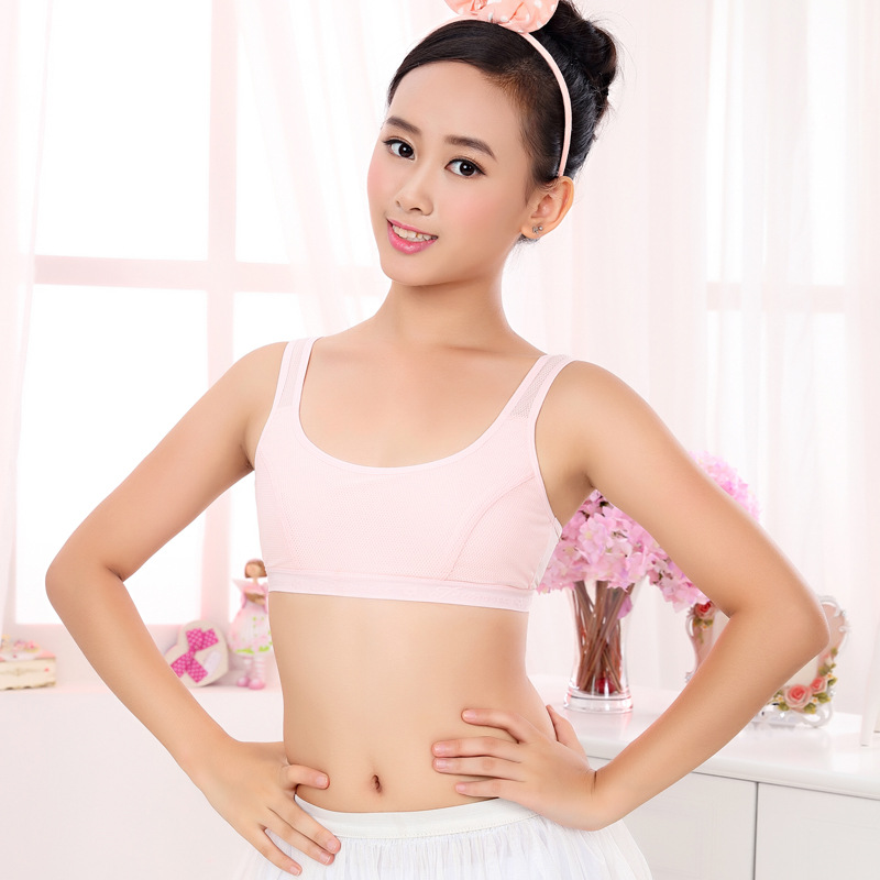 批发爱莉儿&欧萝拉儿童少女学生文胸纯棉无钢圈发育期小背心透气