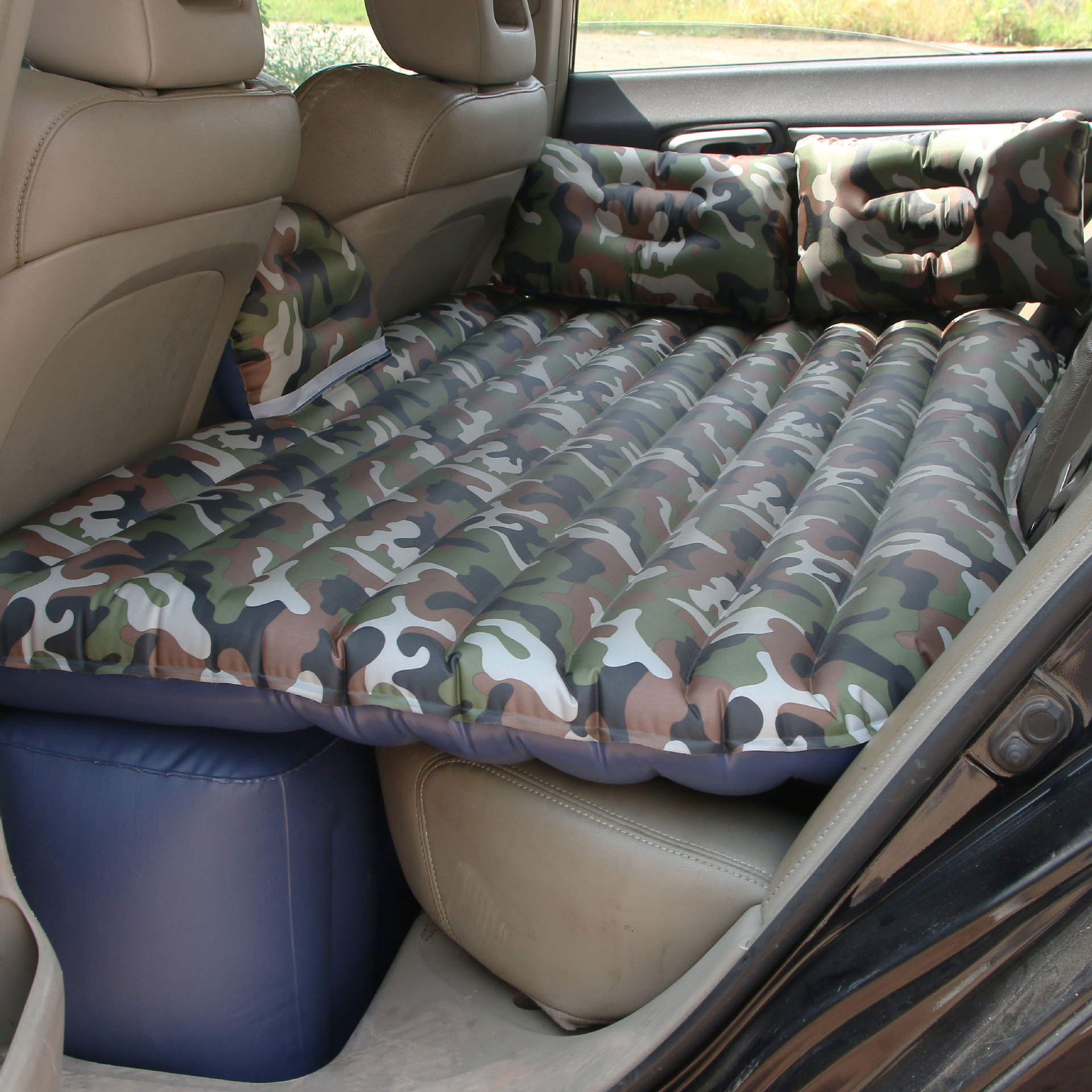 现货充气车载床 牛津布汽车旅行充气床 花色车载床 车震床车载充